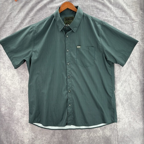 Dixxon Benny Shirt Mens XXL Green Triple Stripe Short Sleeve - Picture 2 of 6